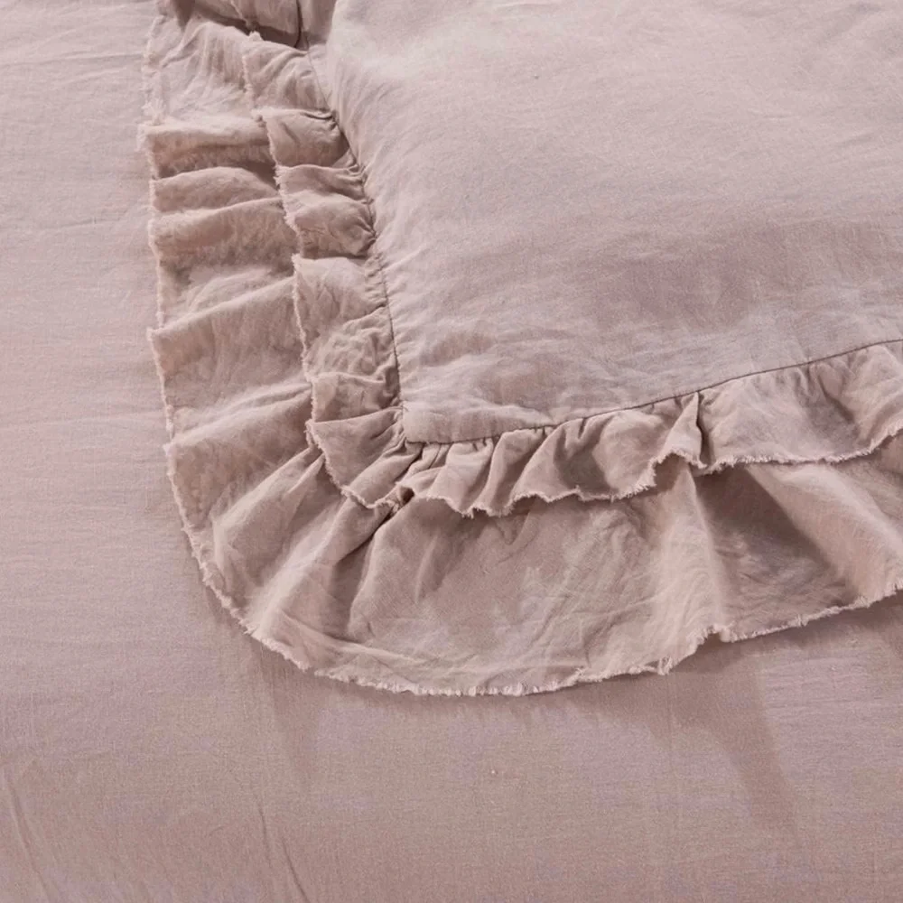 Elegant Pink Queen Sized 100% Linen Duvet Set NWOT!